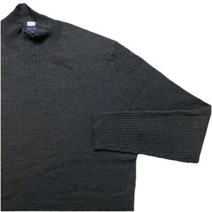Brooks Brothers Sweater Mens XL Gray Mock Neck 346 100% Merino Wool